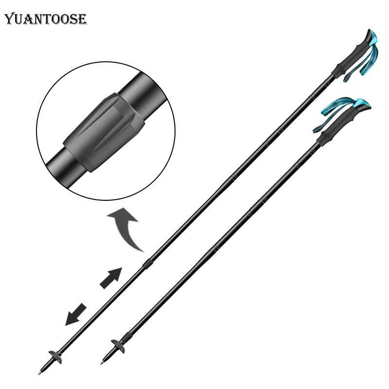 

Adjustable Quick Lock Multifunctional Trekking Pole Camping Hiking Poles Hiking Survival Tools