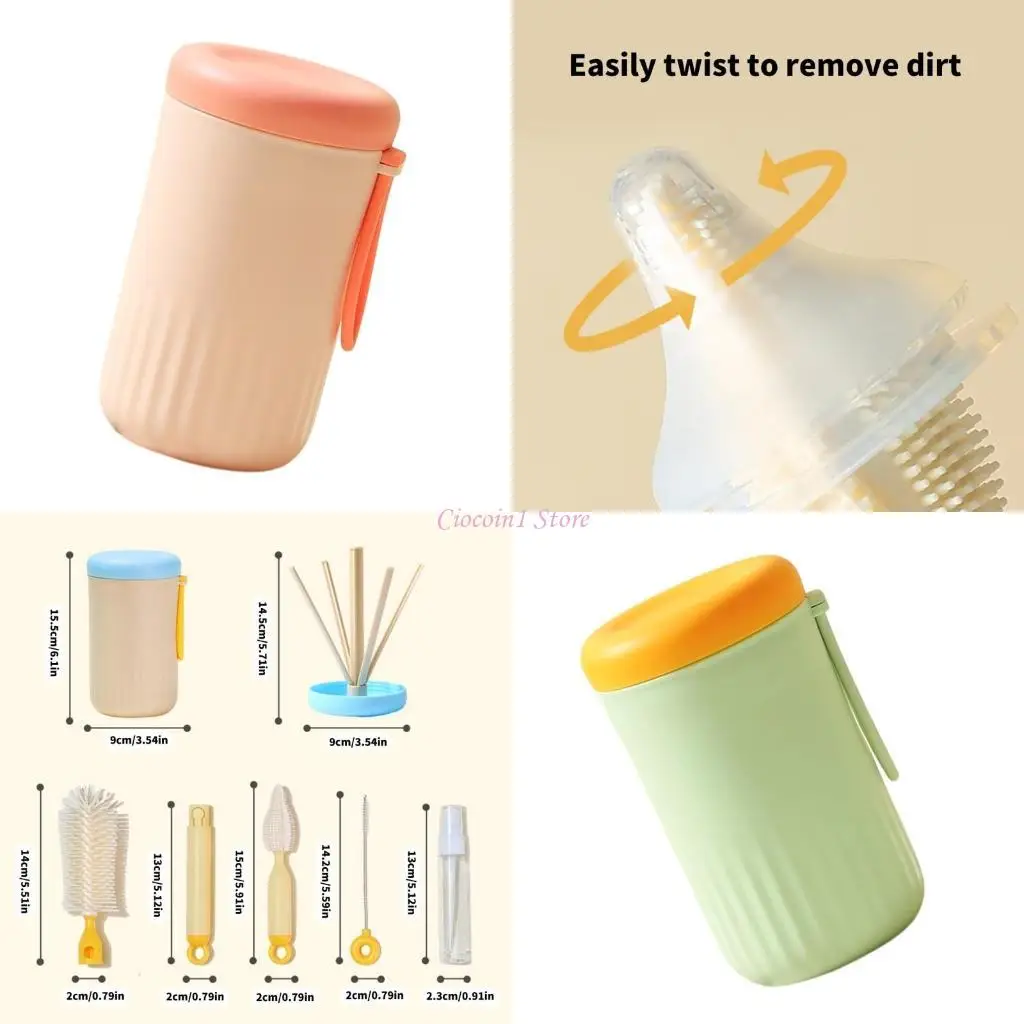 

Y1UB Efficient Baby Bottle Brush Set Simple to Use for A Hygienic Feeding Experience