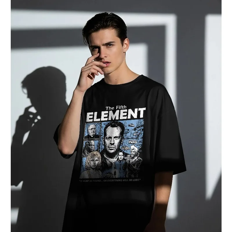 The Fifth Element 90s Sci-Fi Movie Graphic T-Shirt, Leeloo Korben Dallas Multipass Tee Four season popular unisex T-shirt