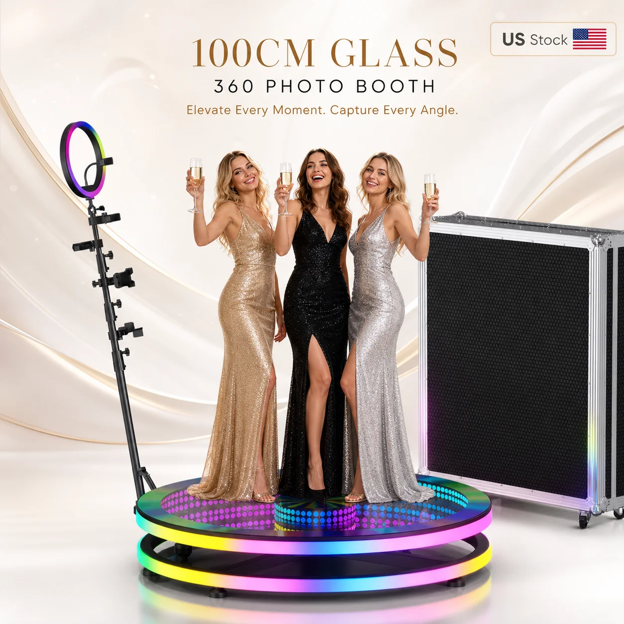 Photography Lighting Kit Rental - US Stock Glass Rotating 360 Photo