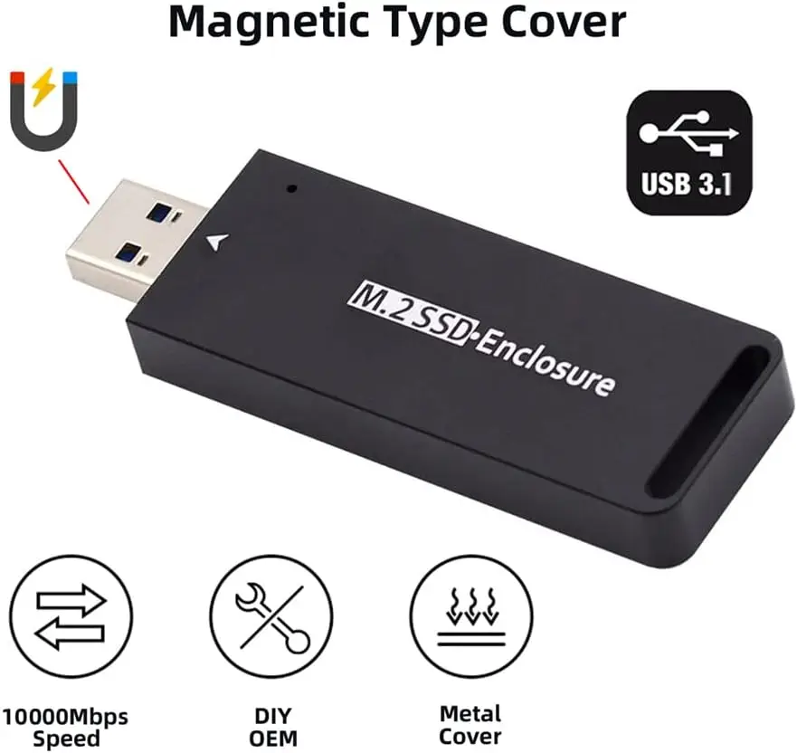 JonISerl  Dual Protocol USB 3.1 to 2230 2242 M.2 NVME M-Key NGFF SATA SSD External PCBA Case Adapter RTL9210B Chipset
