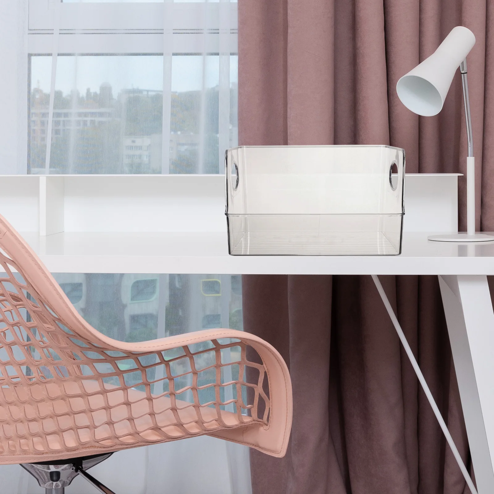 

1 шт., прозрачная коробка для хранения книг, многоцелевой органайзер для дома, класса, офиса, держатель для журналов, коробка для хранения