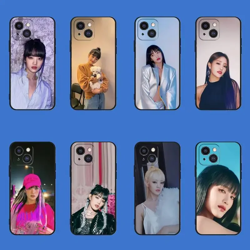 -(G)-I-DLE- M-Minnie- Cute Idol Girl Phone Case For iPhone 11 12 Mini 13 14 15 PRO XS MAX X XR 6 7 8 Plus Black Shell