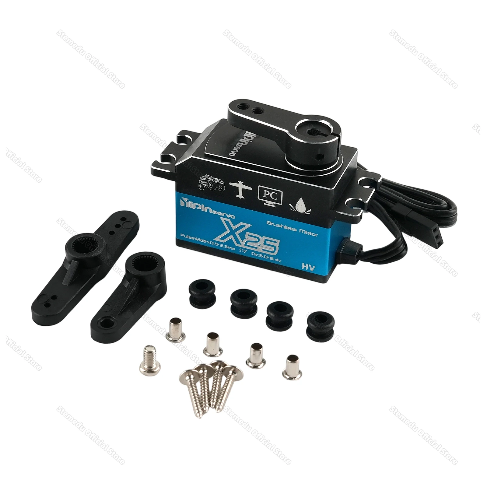 Servo digitale RC impermeabile da 25 kg a basso profilo X25 Motore brushless Sterzo interamente in metallo 25T Corno per modello di robot per auto RC 1/10 1/12