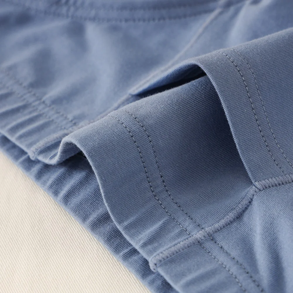 Daily Casual Man's Underwear Middle Waist Separate U Pouch Briefs Breathable Mesh Solid Color Underpants For Male