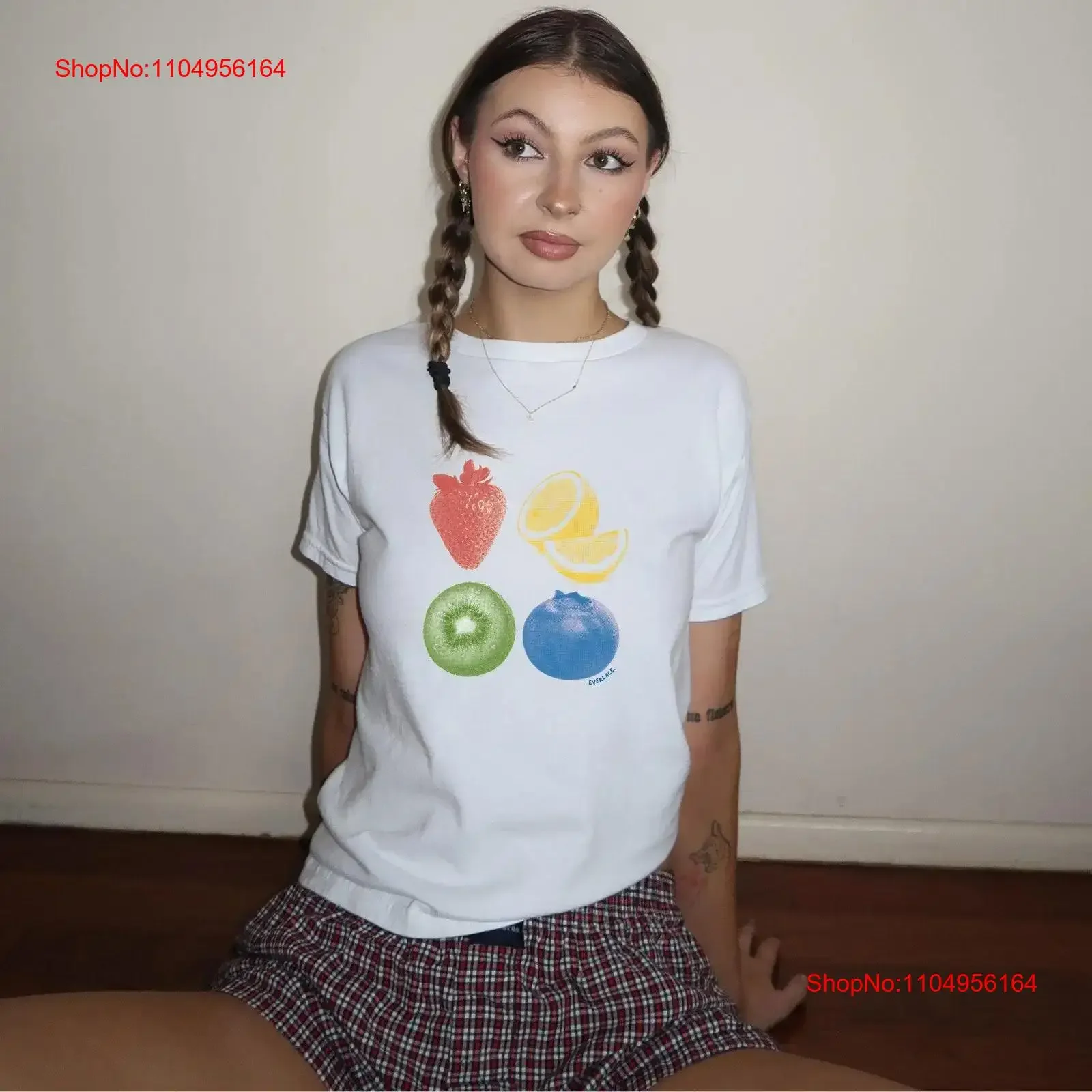 Camiseta FruiT bebé fresa limón Kiwi Blue Berry s para amigo verano 90s jardinero vintage lavado suave estirado cómodo