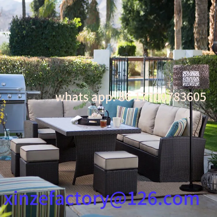 

Customizable Outdoor Sofa Garden Imitation Rattan Sofa Table and Chair