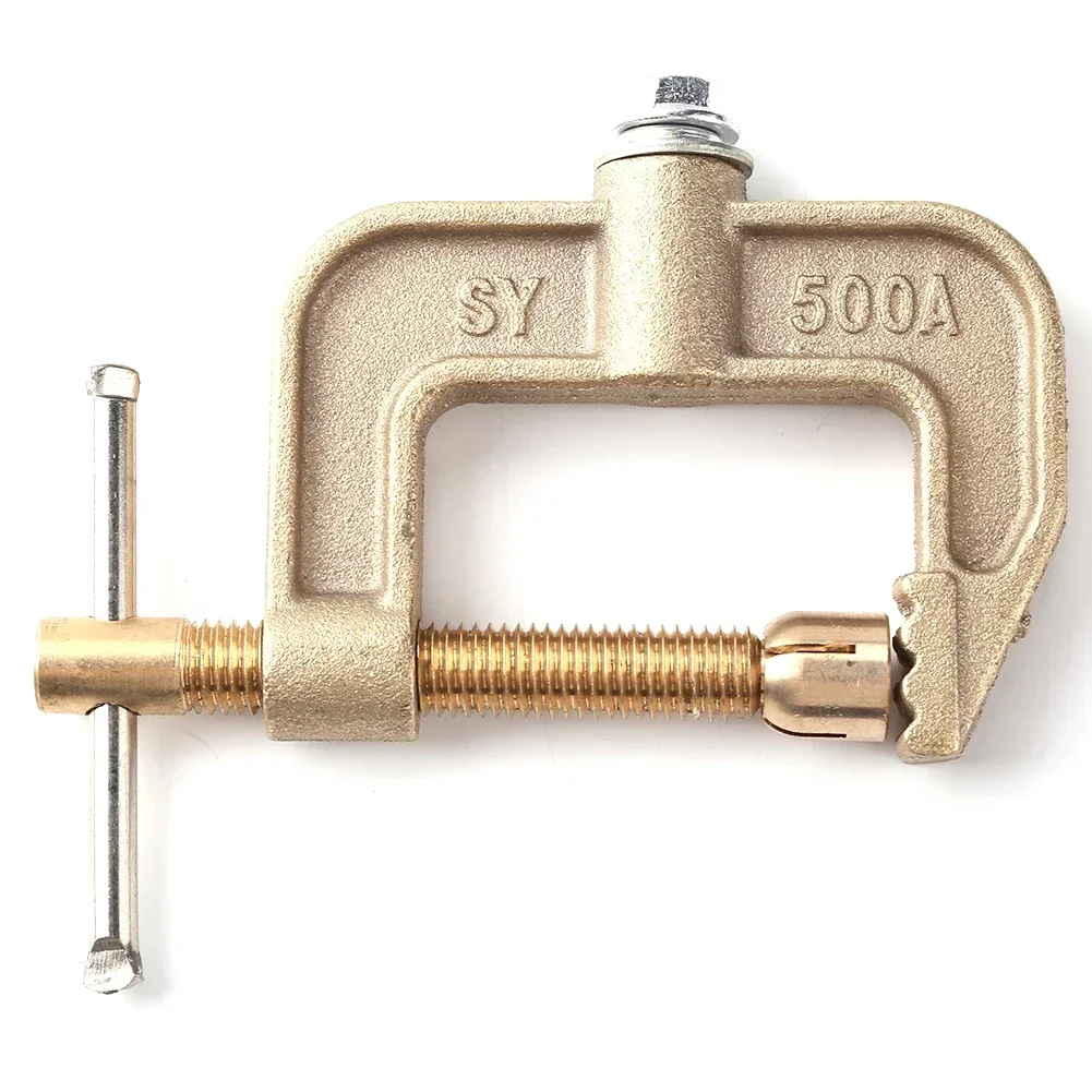 Practical Ground Clamp Earth Clamp 1* 125*80*20mm 500A High Power Argon Arc Brass Copper G-shaped Steel Structures