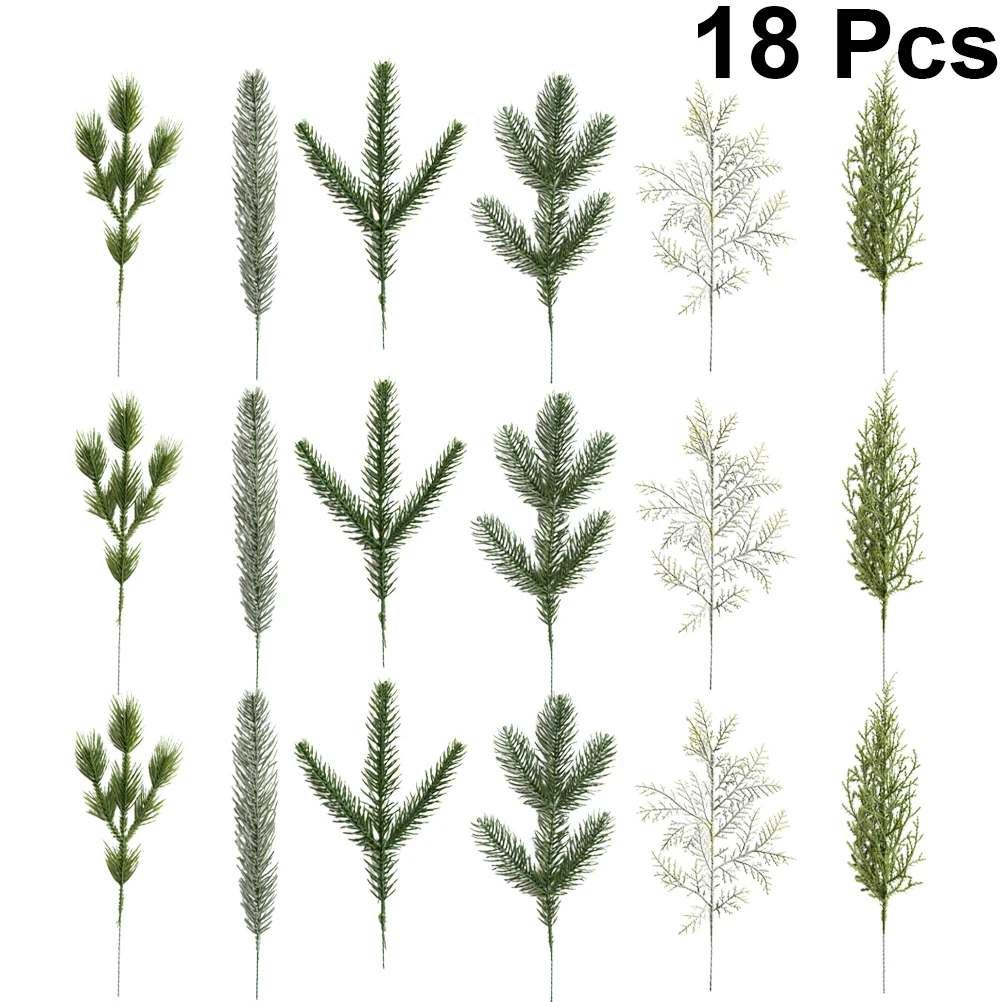 

18pcs Artificial Artificial Leaves Needle Cypress Branches For Home Wedding Green Leaf Leaf Decor Leaves Decor