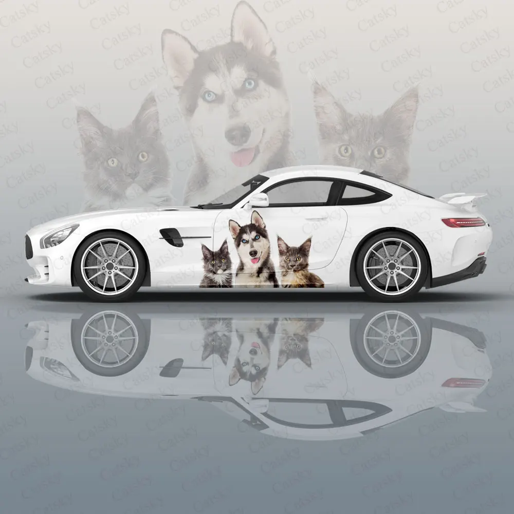 Cute Cat and Dog Car Body Stickers Itasha Vinyl Car Side Decal Sticker Car Body Sticker Car Decor Stickers