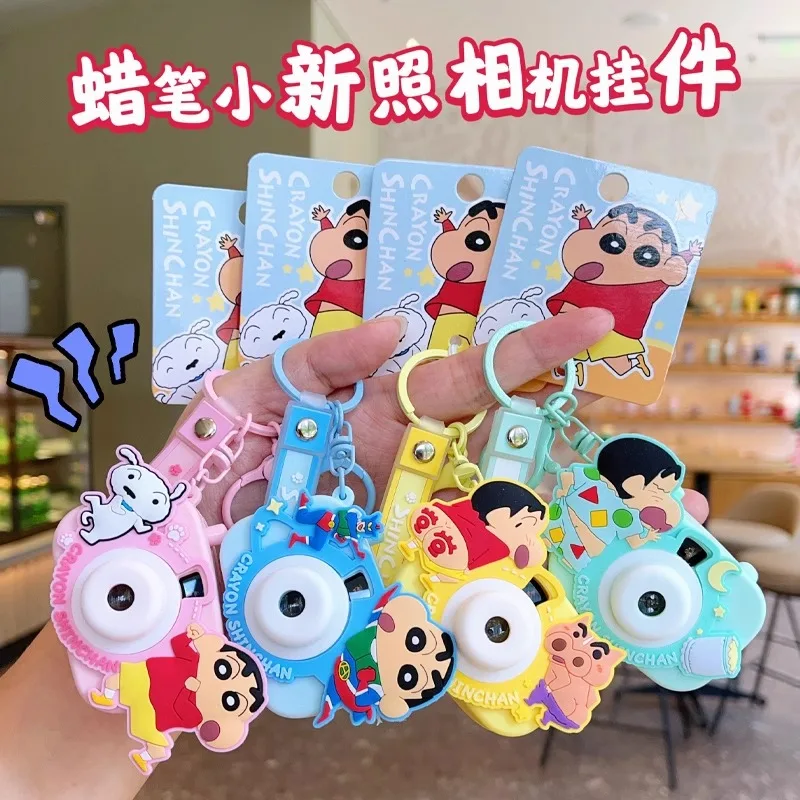 Genuine Crayon Shin-chan Camera Series Car Keychain Cute Children's School Bag Pendant Anime Peripheral 2D Holiday Gift