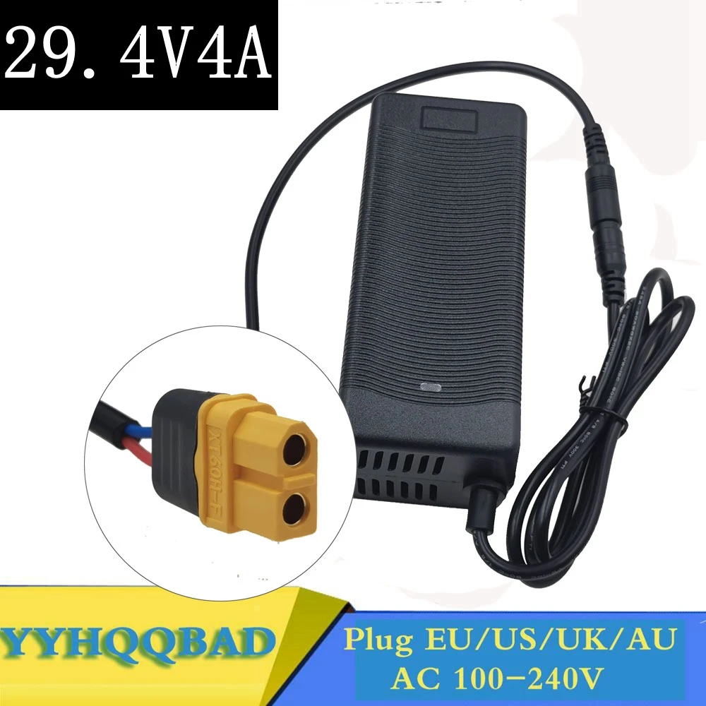 

29.4V4A 29.4V 4A Li-ion battery charger for 25.2V 25.9V 7 series lithium li-ion battery pack for e-bike charger XT60 Plug