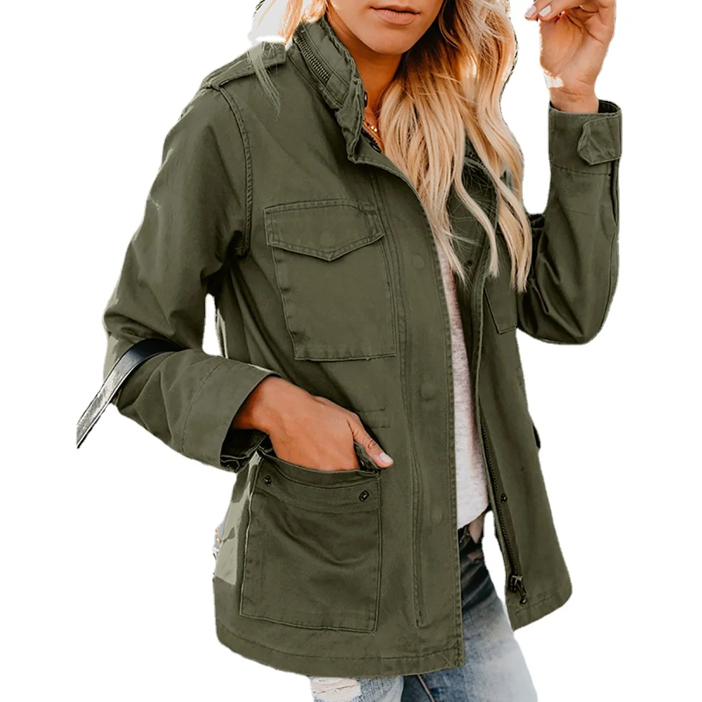 

Autumn Jacket Women's Jacket Long Sleeved Casual Windbreaker Women's Zipper Leader Jacket Street Clothing Jackets for Women