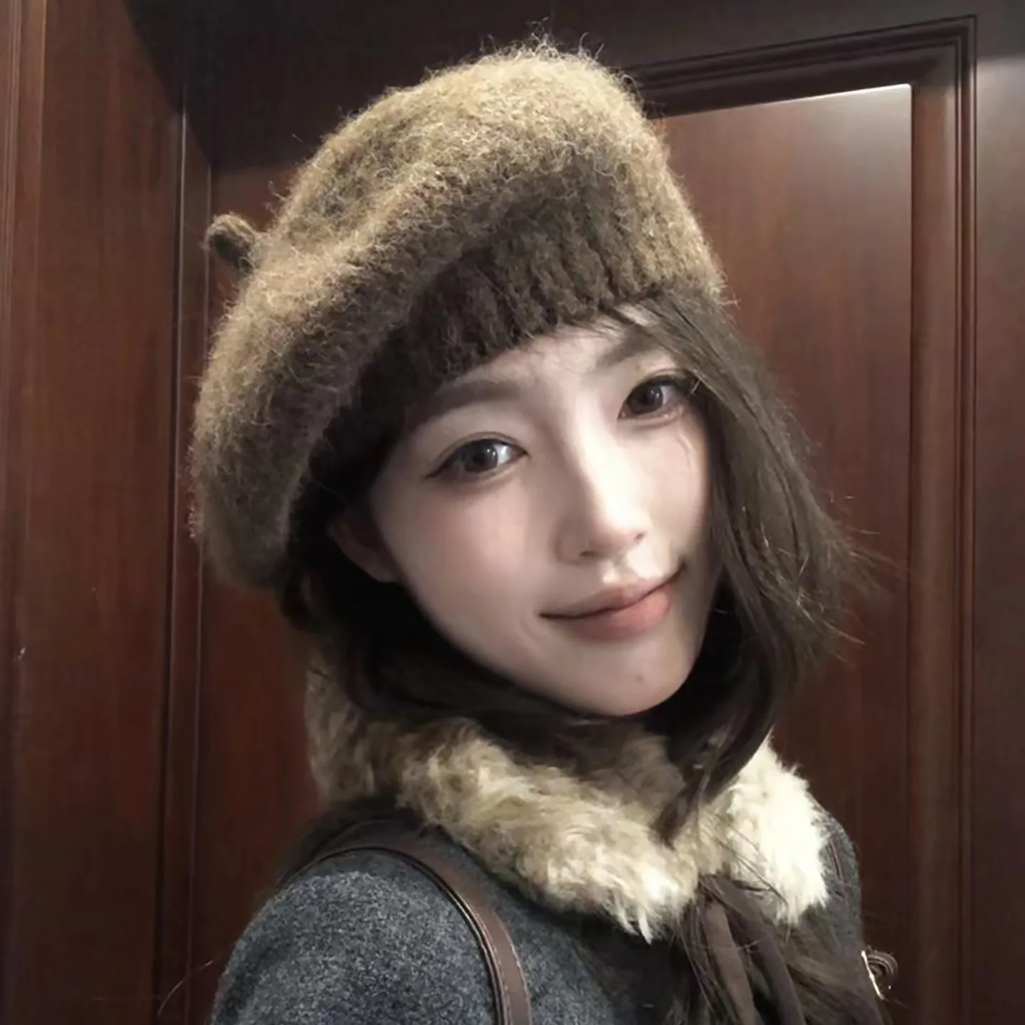 Women’s Knitted Beret – Warm, Fall/Winter, Designed for Larger Head Sizes, Creates a Slimmer-Looking Face