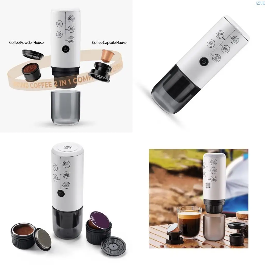 

A2UE Rechargeable Coffee Pods Machine Plastic Texture Perfect for Quick Brewing