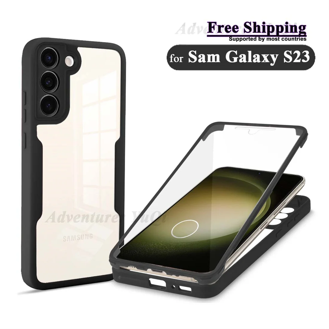 

For Samsung Galaxy S23 360 Case Full Coverage Protection Screen Protector Camera Lens Phone Bumper Shell Funda