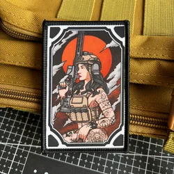 Tactical Girl Army Sniper Morale Badge Printing Patches Hook and Loop Soldier Tactical Patch Military Armband Backpack Sticker