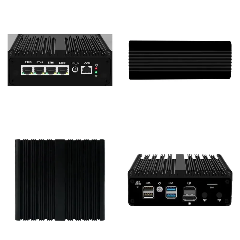 BKHD OEM H30S 4 LAN I226 Mini PC N100 N150 4 Cores 4 Threads Fanless MINI Computer Soft Router Firewall Pfsense Linux