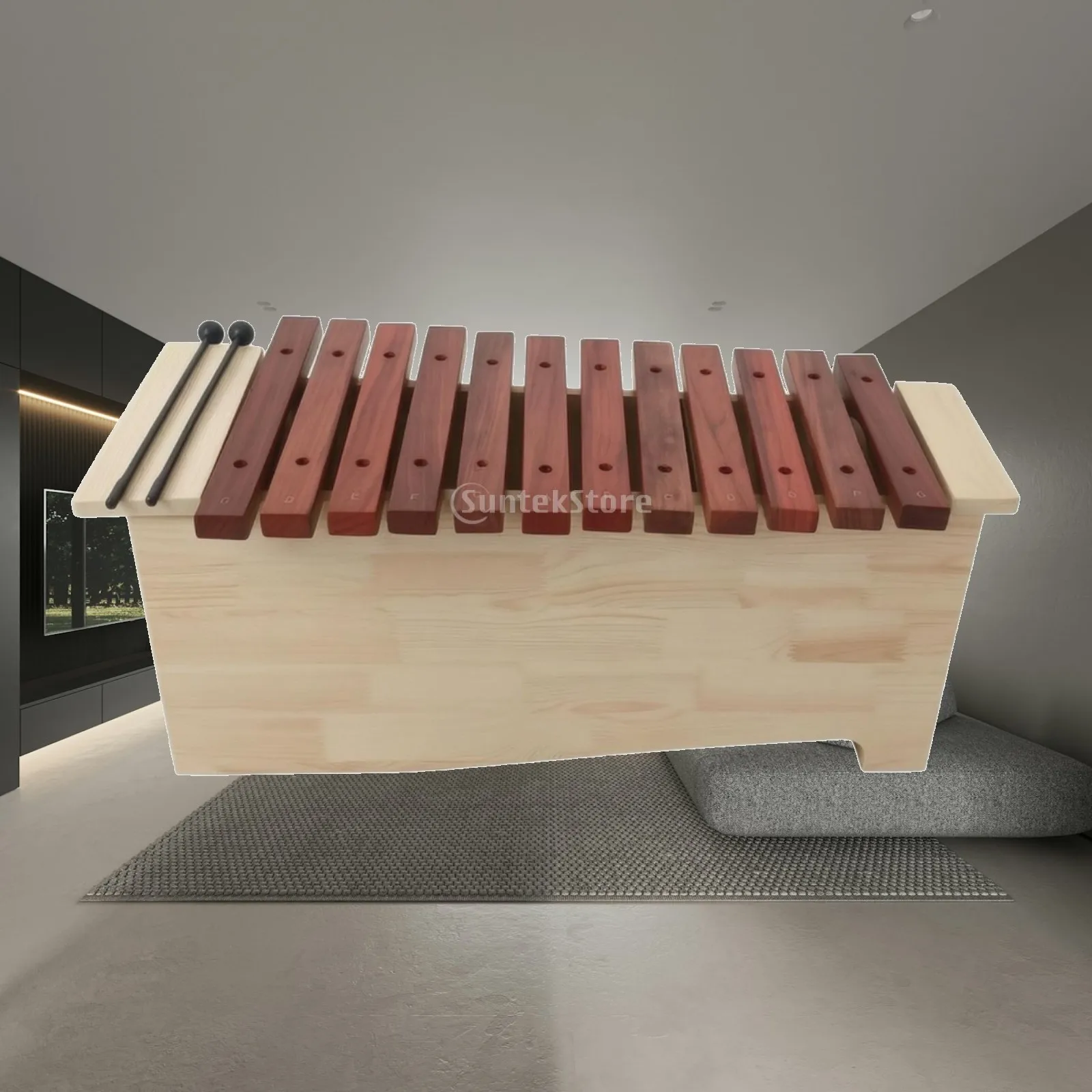Xylophone Natural Wood Percussion Instrument with Mallets Xylophone Mallets Student-Friendly Glockenspiel Precisely Tuned