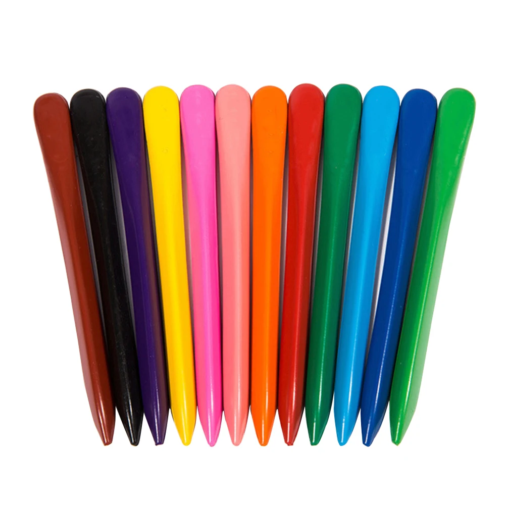

12 Color Crayons Set Non-toxic Washable Kids Toddler Art Supplies Face Paint Sticks Safe Food Grade Wax Halloween Birthday Party