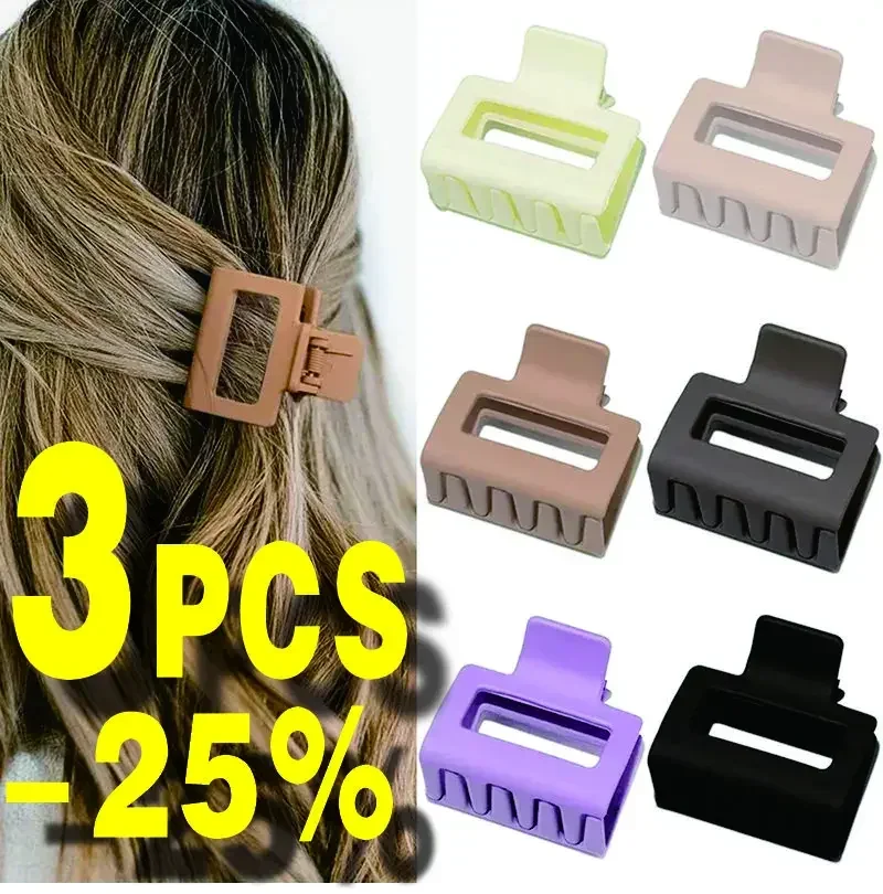 

Vintage Frosted Small Square Hair Clip Fashion Hair Claws Hair Clips Crab Barrette Ponytail Clips Hair Accessories for Women