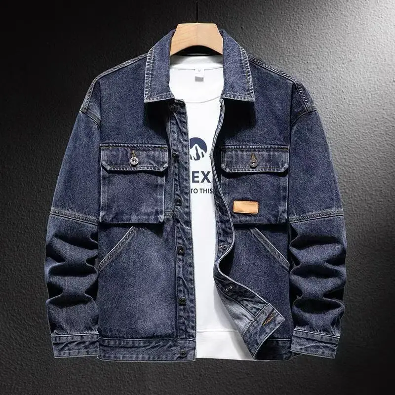 

Loose Fit Men's Denim Jaet Outdoor Sle Autumn Winter New Arrival Multi ket Youth Jaet Casual Workwear American Sle