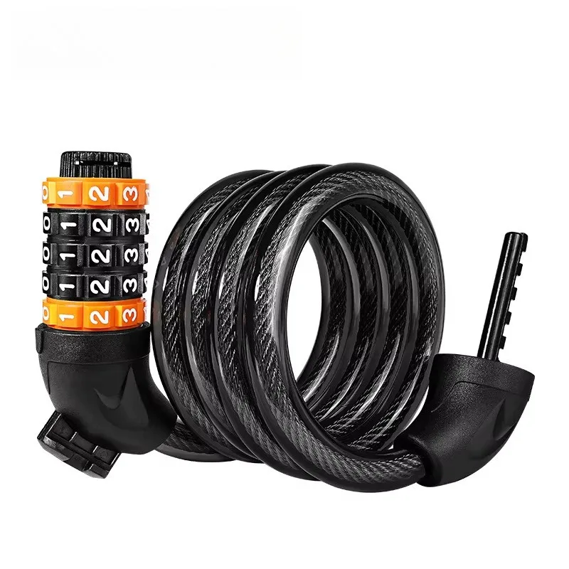 For Bicycle Security Cable Lock with 5-Digit Combination and Mount for Easy Transport on Bikes for scooters E- for scooters
