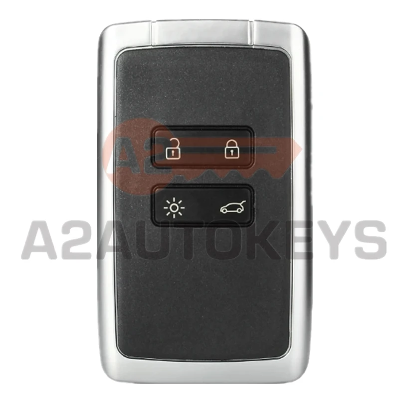 A2AUTOKEYS 4 Buttons 4A 433MHZ Promixity Replace Smart Control Card Car Remote Key For Renault  Megane4 Talisman Espace 5 Kadjar