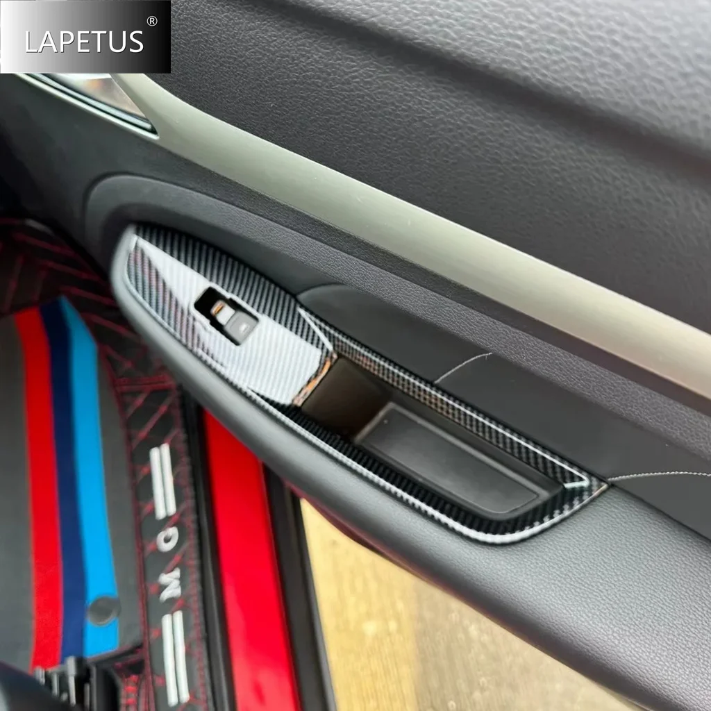 

For MG ZS EV 2018 - 2024 ABS Carbon Fiber Look Steering Wheel / Head Lamp / Window Lift / Air AC Outlet Cover Trim Accessories