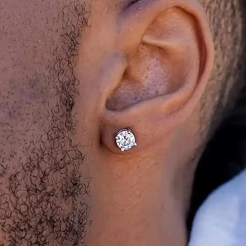 2-6pcs Stainless Steel 6mm Magnetic Stud Earrings For Men, Non-piercing Clip-on Earrings