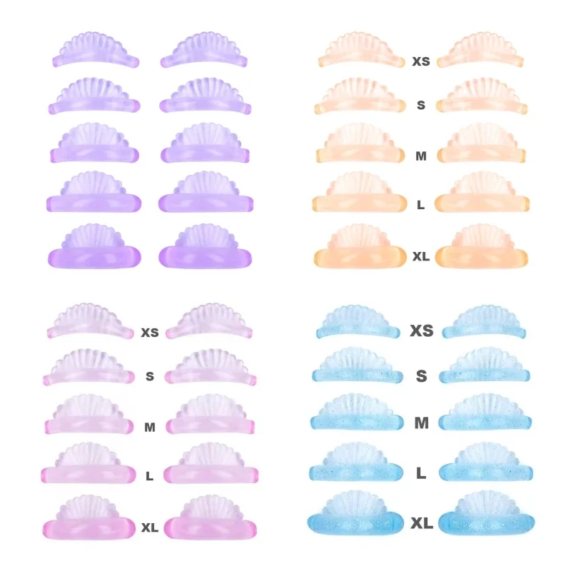 Coussinets de levage de cils en Silicone, 5 paires, tiges de levage de cils en forme de coquille, recourbe d'extension de cils 3D, bouclier de permanente, accessoire de maquillage