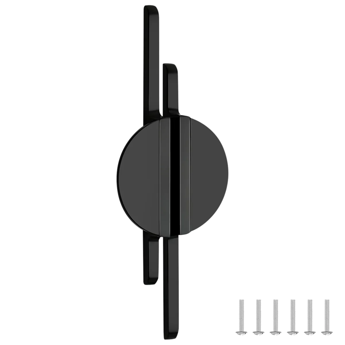 N14R Top 2 Cabinet Pulls,Half Round Black Cabinet Knobs,Matte Black Cabinet Pulls for Closets and Cabinets 2-1/2 Inch (64 mm)