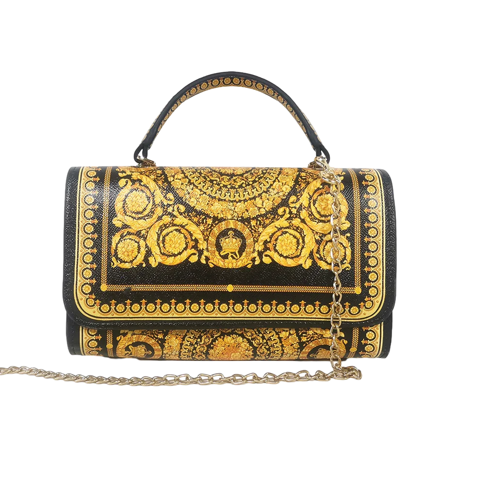Bolso de mano de fiesta que combina con todo, bolso de mano cuadrado, bolso de mensajero con cadena de flores, Mini bolso de mano con estampado de