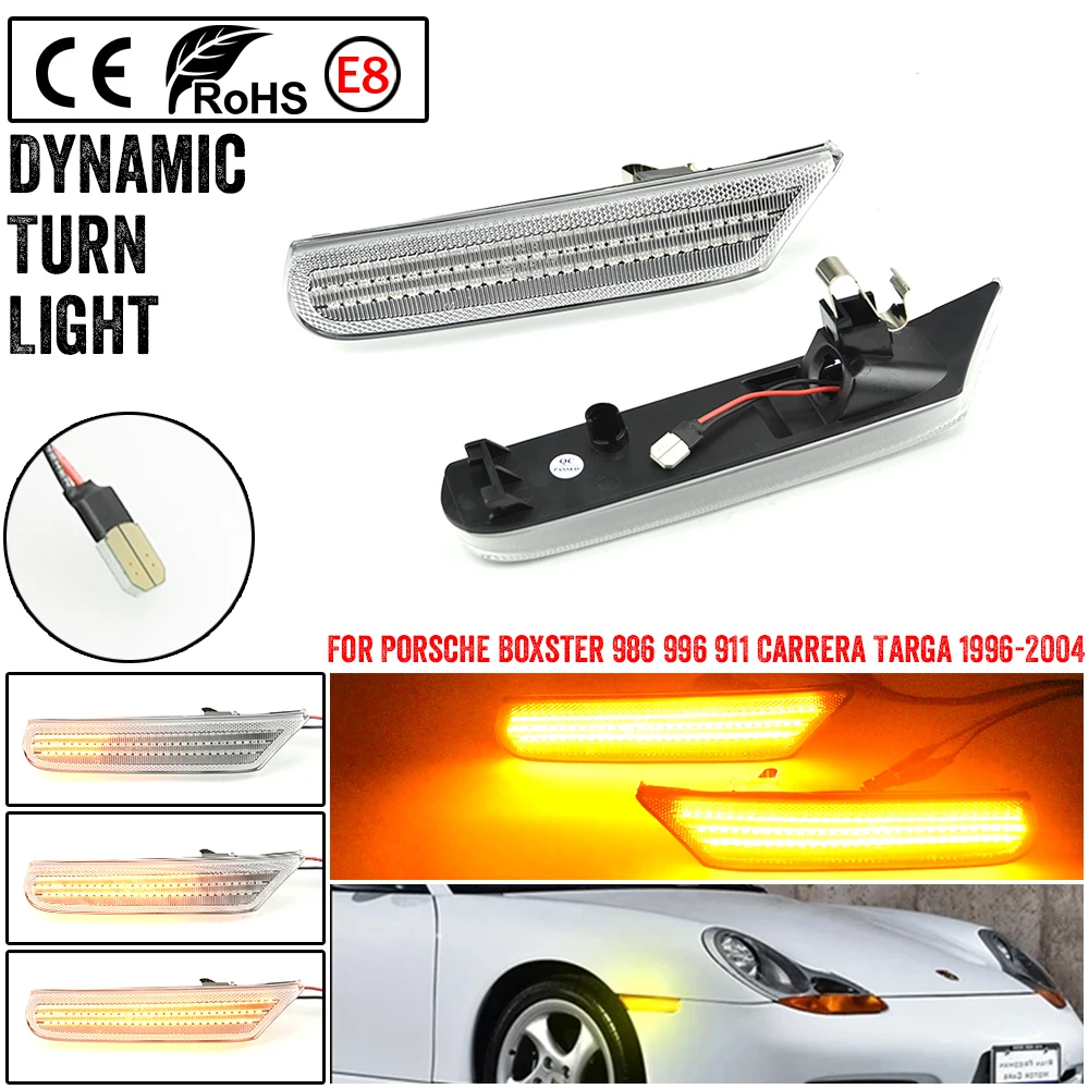 

99663103302 Side Marker LED Turn Signal Lights Canbus For Porsche Boxster 986 996 911 Carrera Targa Free Error