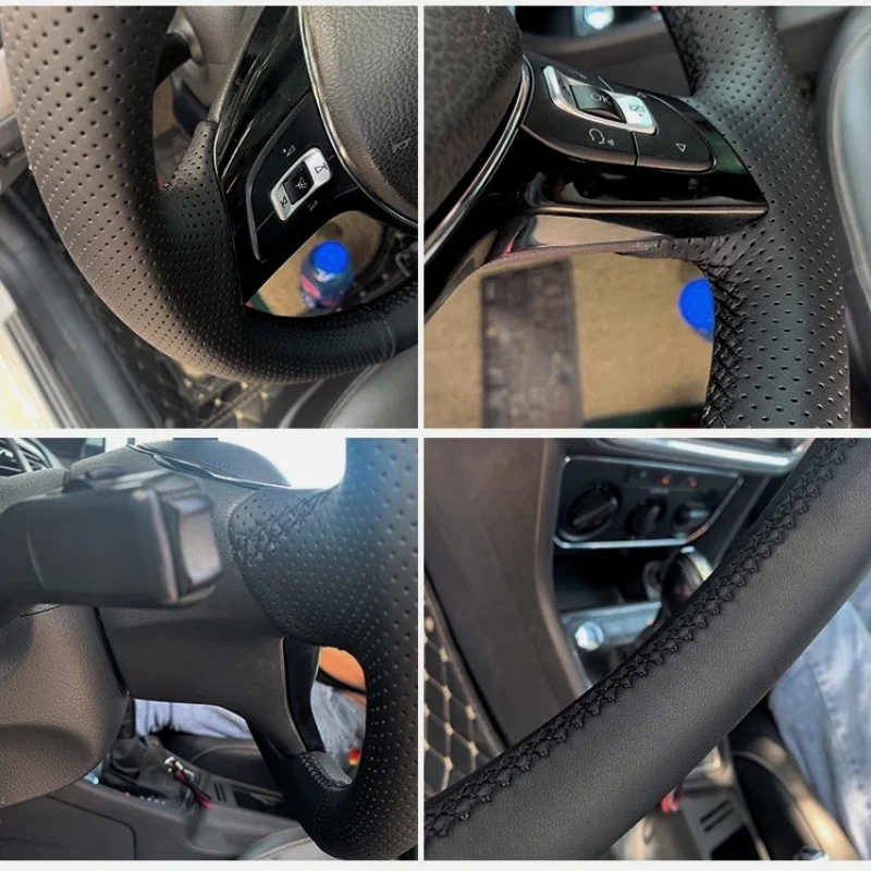 手縫い本革車のステアリングホイールカバー Reno Kore Ao Kore Jia Kore Bin 車のインテリアアクセサリー用