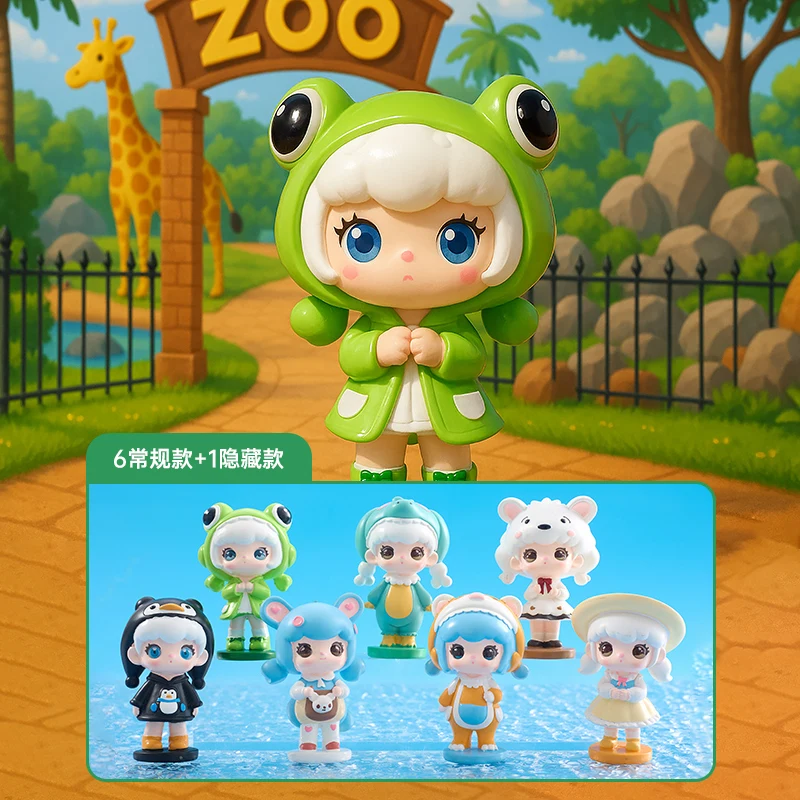 Lovely Zoo Blind Box Cute Animal Creativity Resin Doll Collect Desktop Decor Car Ornament Kawaii Pvc Genuine Toys Gifts