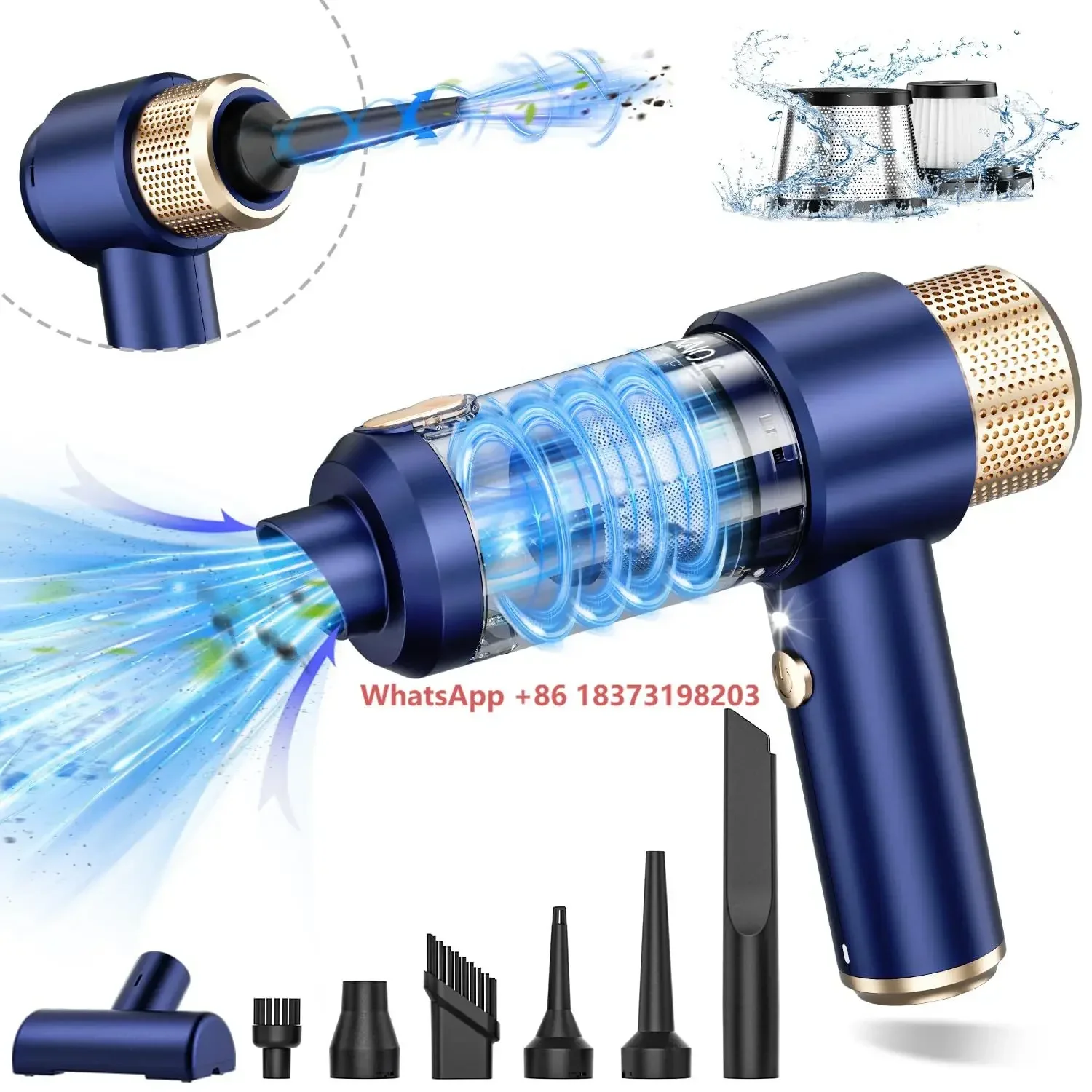 2025 Portable Rechargeable Handheld Car Vacuum Large Suction Power Blowing and Suction 2in1 Wireless Car Vacuum Cleaner