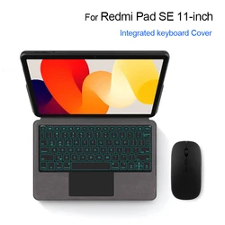 Magic Keyboard Case For Redmi Pad SE 2023 11 Inch Red Mi Pad SE Case TouchPad Backlight Keyboard Cover Spanish Portuguese Arabic