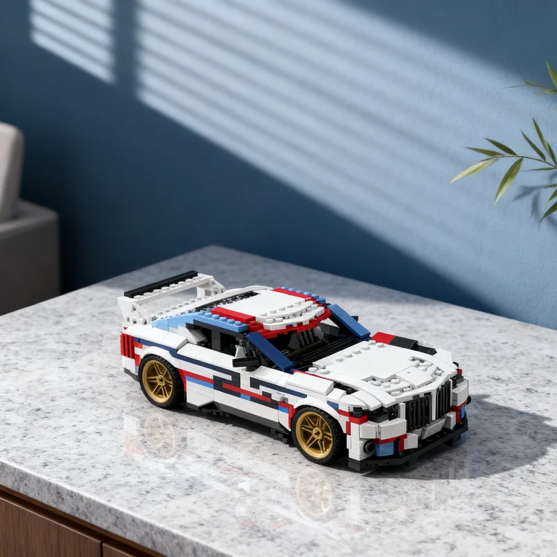 894pcs MOC Sports Car CSL Hommage R Miniland Advanced Team Model Building Blocks Module Figure Ship Robot Aircraft Mini Toy Gift