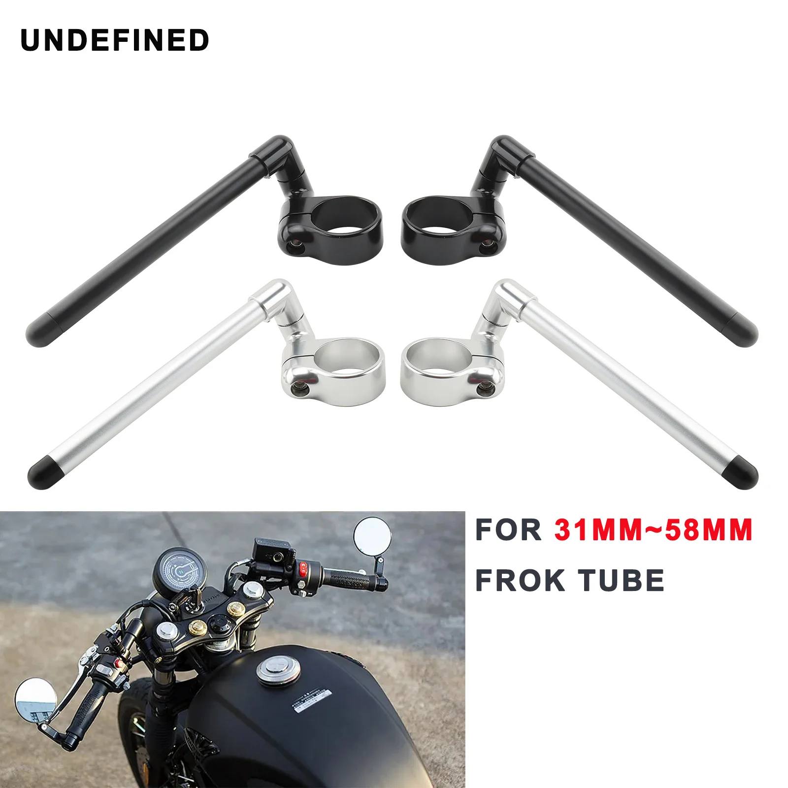Universal Motorcycle Handlebar Handle Bar Clip On Ons Fork 31 32 33 35 36 37 39 41 43 50 51 52 58mm Cafe Racer Rised Riser Clamp