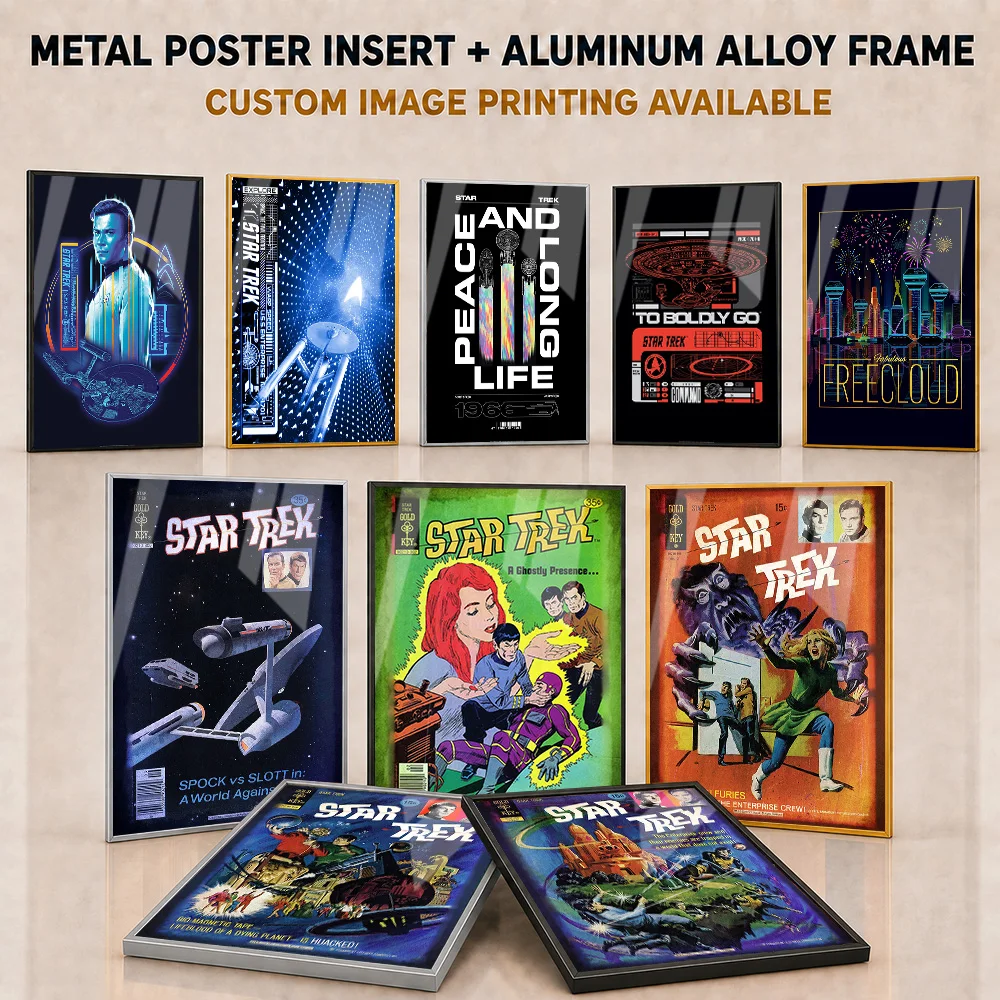 Star Trek Metal Poster With Aluminum Alloy Frame Personalized Photo Futuristic Screen Style Wall Art For Media Room Viewer Gift