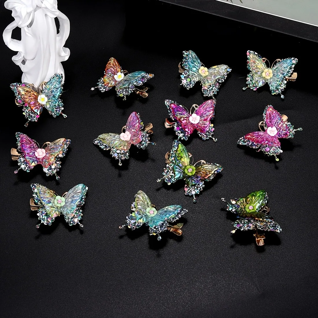 6pcs Gorgeous Butterfly Hair Clip Multi-color Three-dimensional Design European American Style Craftsmanship Party Daily Styling