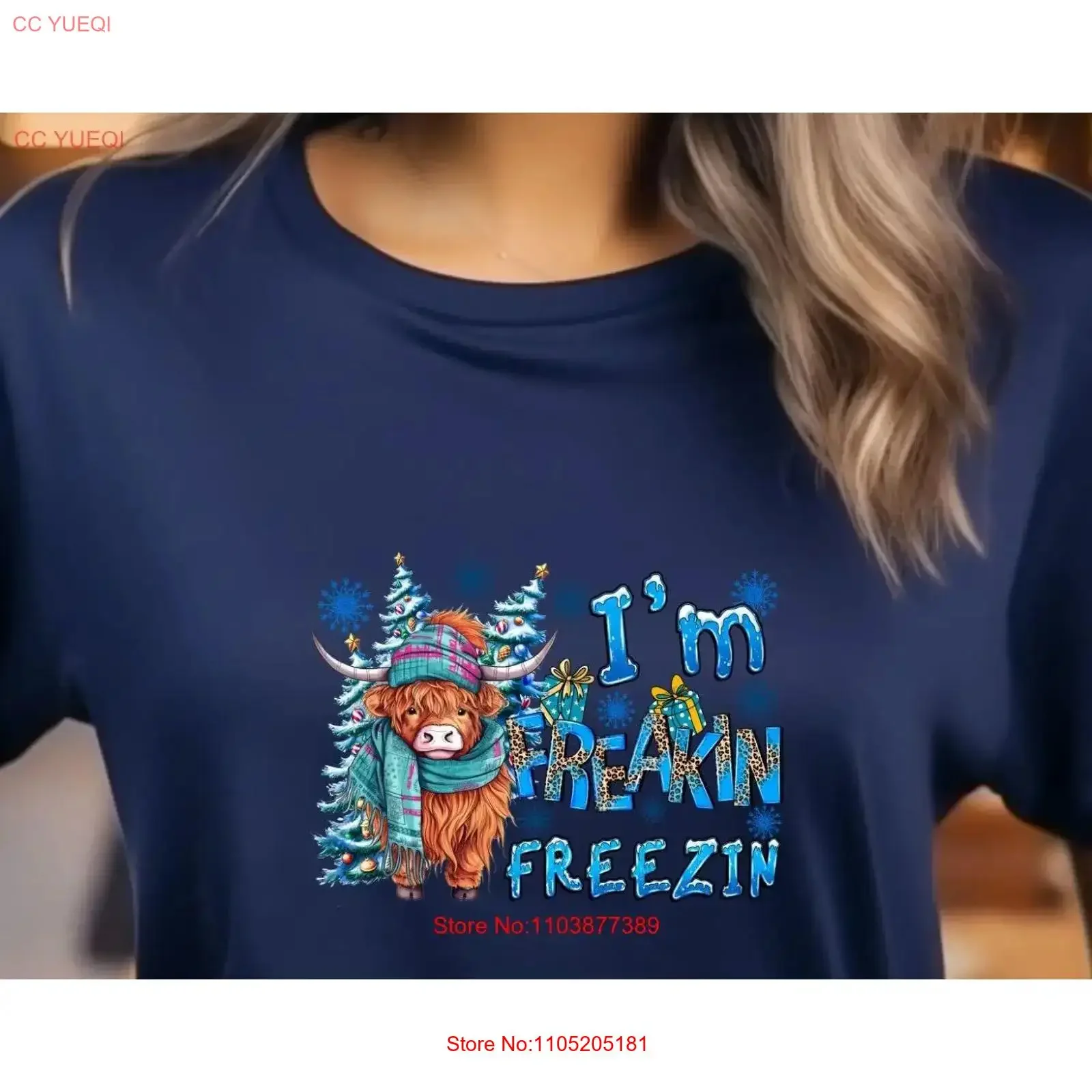 Highland Cow shirt Winter Freezing Season Women's T Cozy SweaT Pullover I am Freaking Cold Holiday s Fall vintage Washed