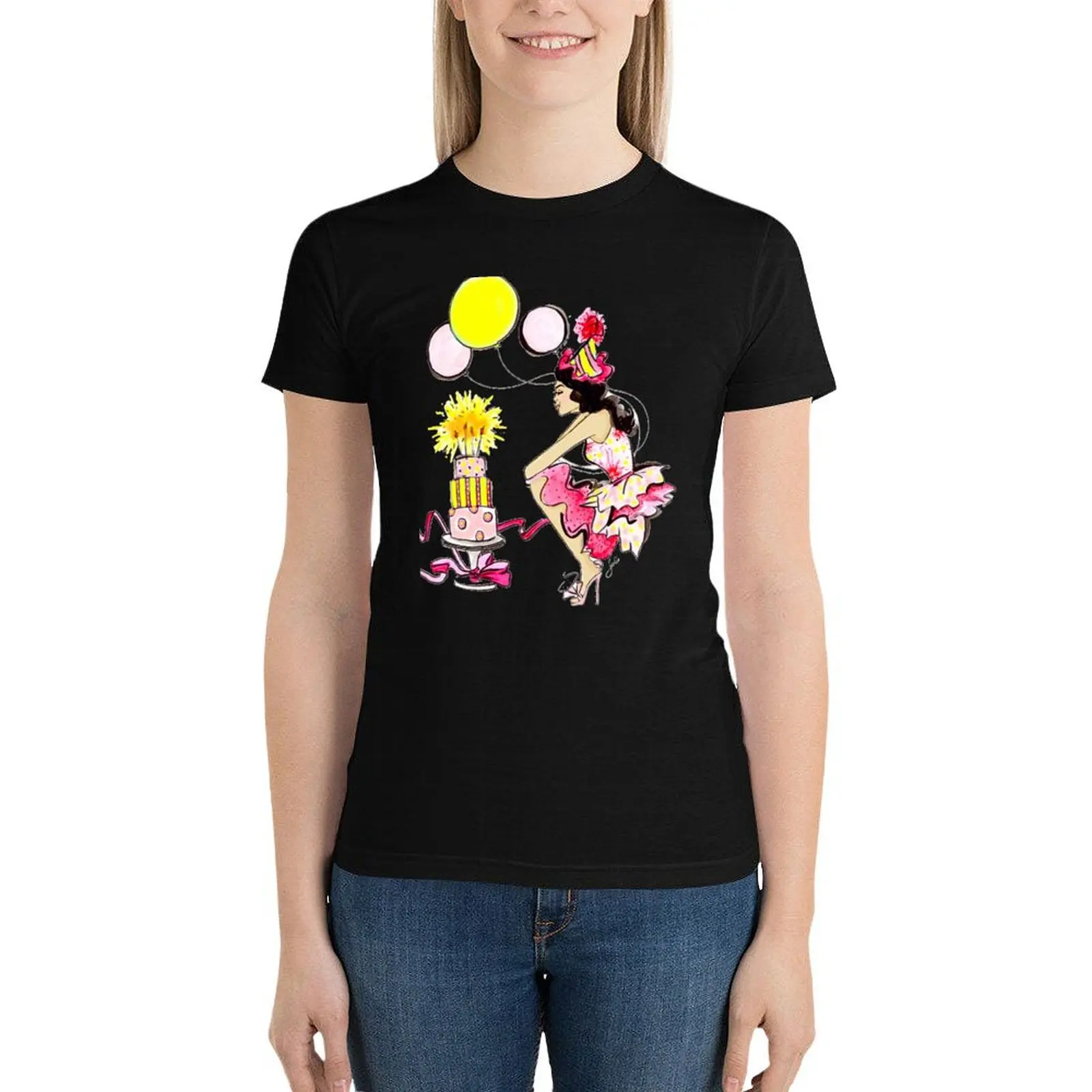 

Happy Birthday Gorgeous T-Shirt lady clothes oversized graphics anime clothes summer blouses woman 2024