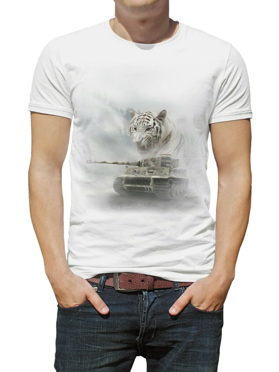 WWII Bundeswehr Panzer Armor Tiger I Tank Art Printed T-Shirt. Summer Cotton O-Neck Short Sleeve Mens T Shirt New S-3XL