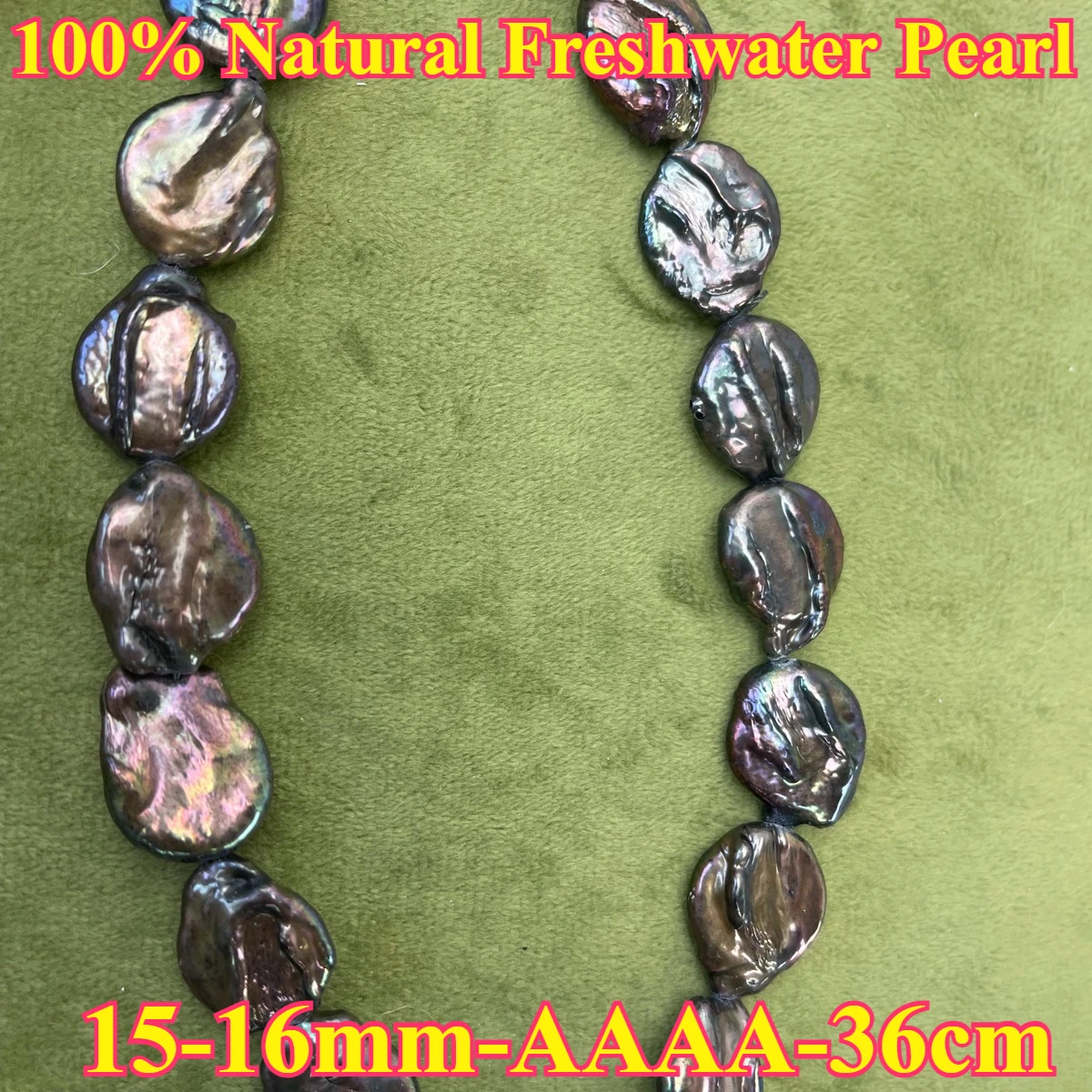 

15-16mm AAAA Natural Freshwater Black Baroque Loose Bead Jewelry Make DIY Necklace Bracelet Women Gift Wedding Factory Wholesale