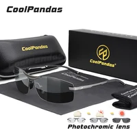 Gafas de sol fotocromáticas de aluminio de marca para hombre, Gafas polarizadas para conducir de día y noche, Gafas de sol camaleón antideslumbrantes, zonnebril heren