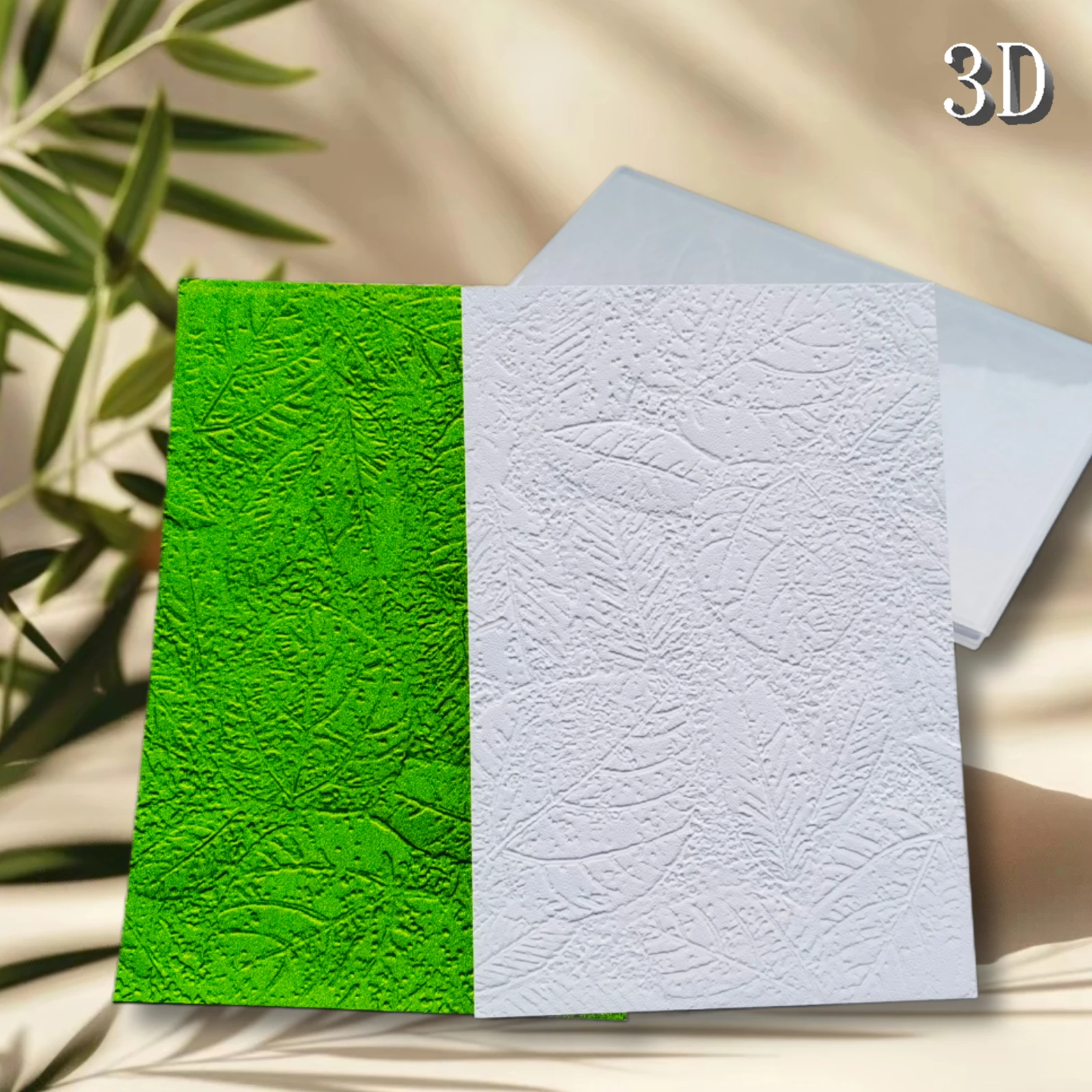 مجلد منقوش ثلاثي الأبعاد لخلفية الملمس القديم على شكل أوراق شجر - اختيار مثالي لصنع بطاقات DIY وسجل القصاصات، بلاستيك متين #6