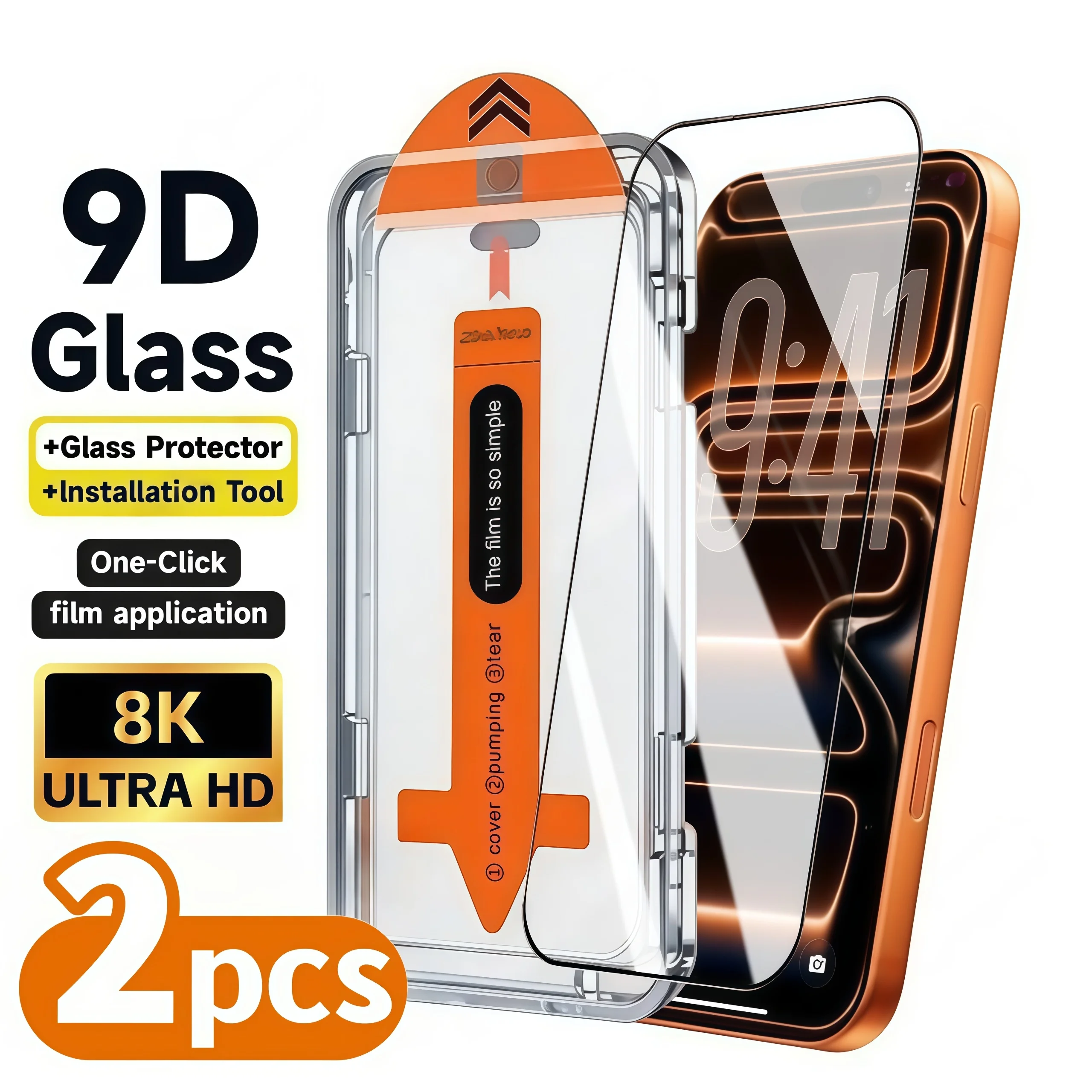 2 Stück HD Gehärtetes Glas Displayschutzfolie Kompatibel mit iPhone 17 Pro Max/17 Air/16 Pro Max/16 Pro/16 Plus/16/15 Pro Max/14