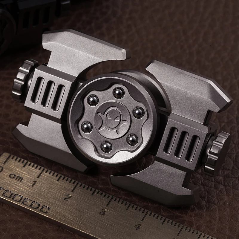 Black Mirror EDC Tomahawk Two-leaf Mechanical Metal Rotating Fidget Spinner Decompression Desktop Toy